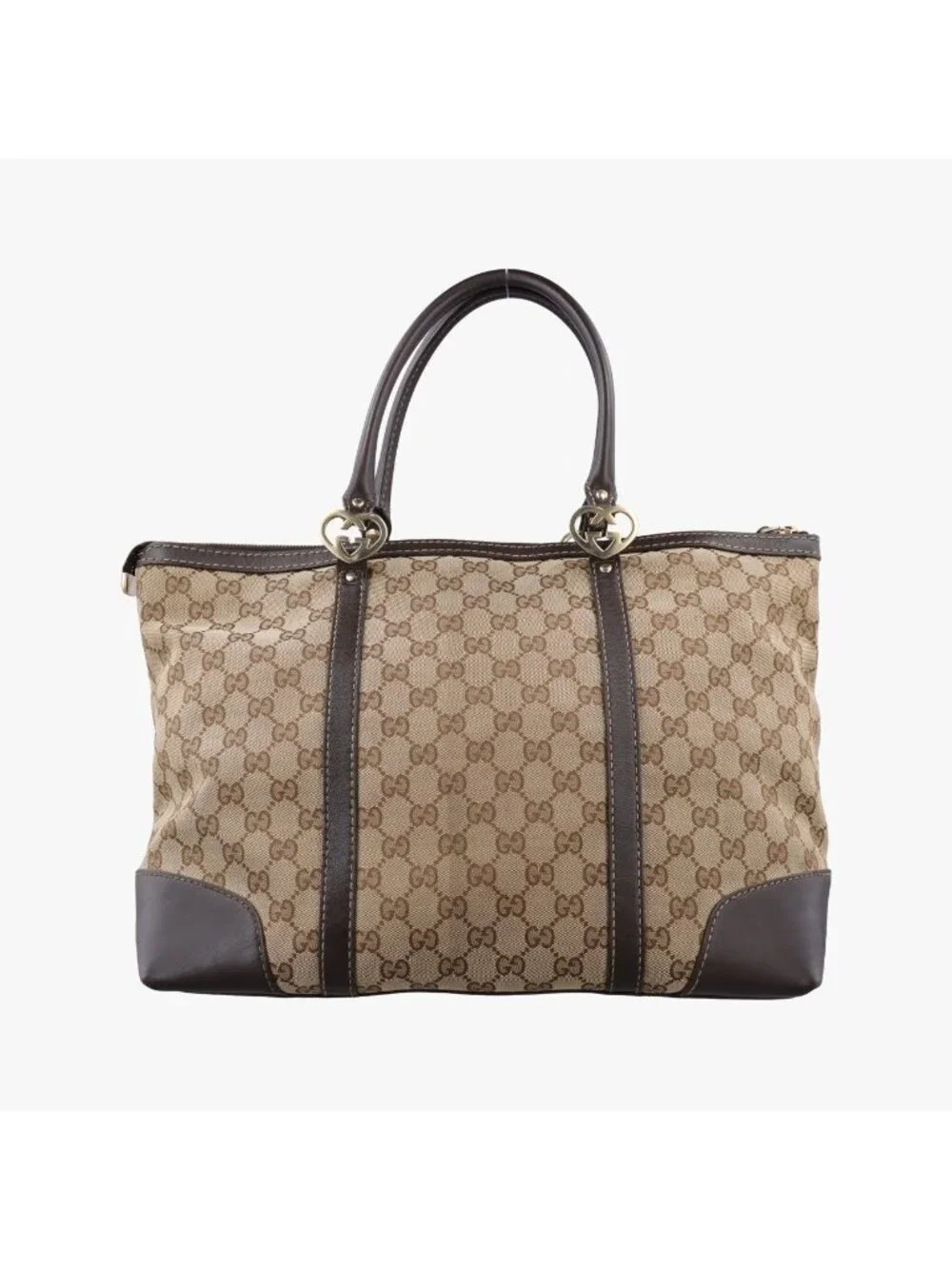Gucci Brea Brown GG Canvas Leather Handbag